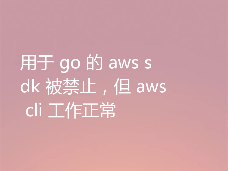 用于 go 的 aws sdk 被禁止,但 aws cli 工作正常