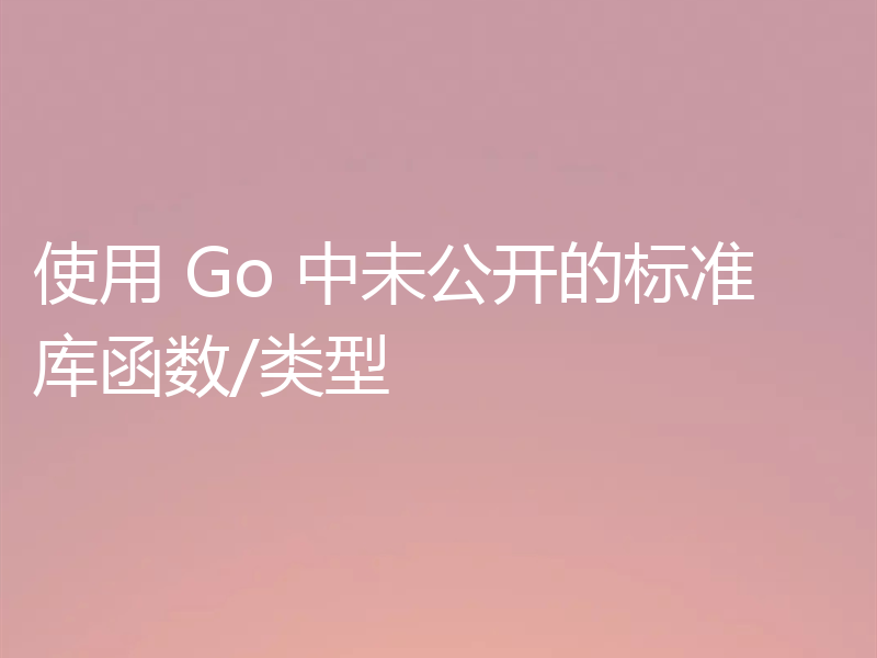 使用 Go 中未公开的标准库函数/类型