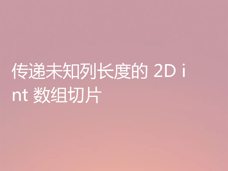 传递未知列长度的 2D int 数组切片