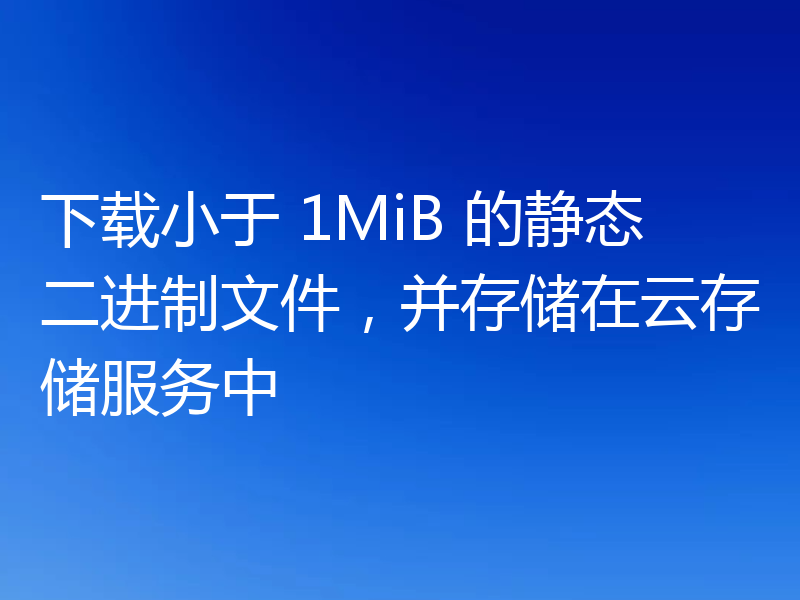 下载小于 1MiB 的静态二进制文件,并存储在云存储服务中