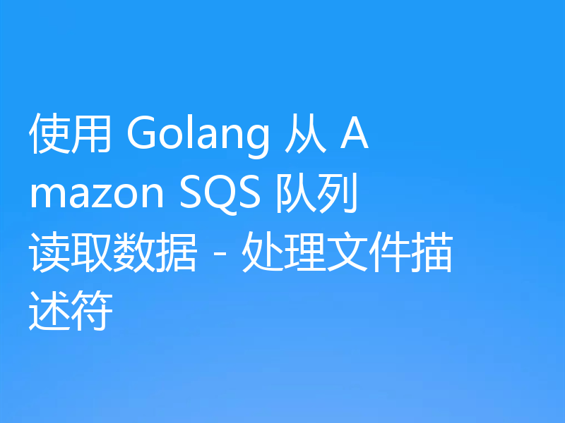 使用 Golang 从 Amazon SQS 队列读取数据 - 处理文件描述符