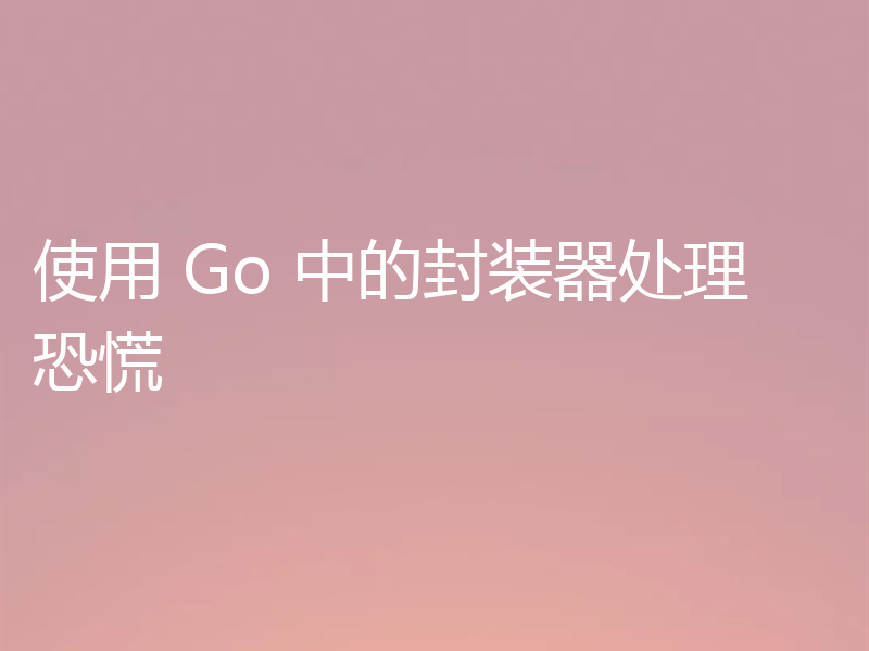使用 Go 中的封装器处理恐慌