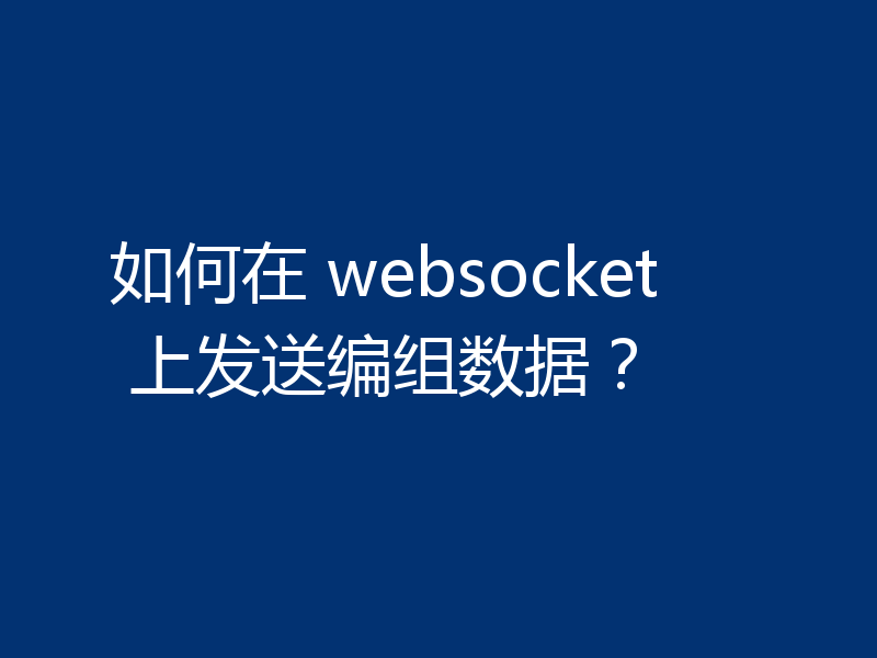 如何在 websocket 上发送编组数据?