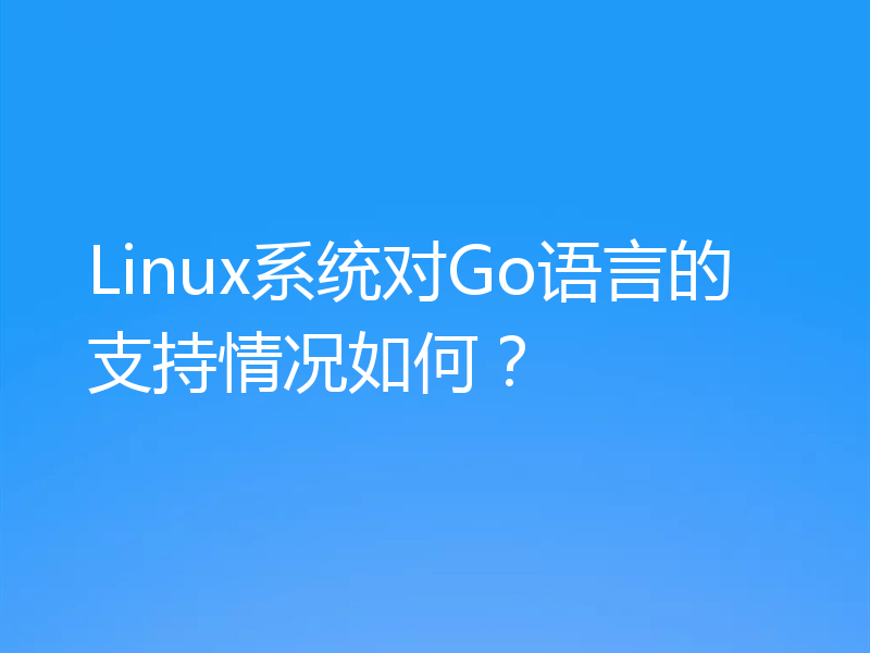 Linux系统对Go语言的支持情况如何?