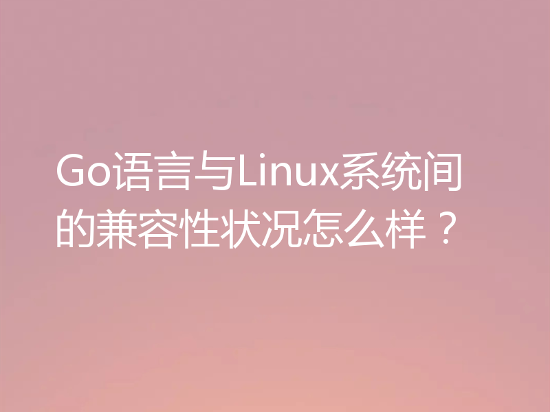 Go语言与Linux系统间的兼容性状况怎么样?