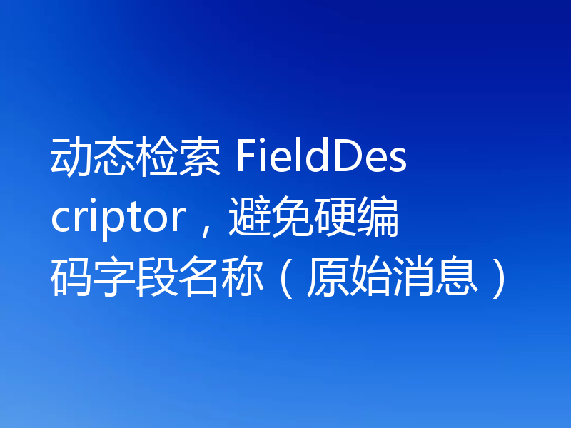动态检索 FieldDescriptor,避免硬编码字段名称(原始消息)