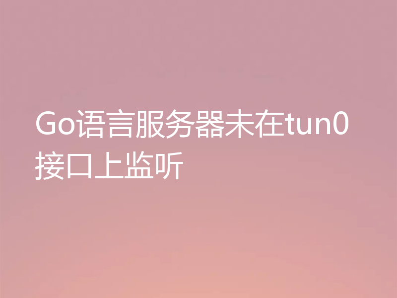 Go语言服务器未在tun0接口上监听