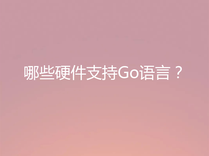 哪些硬件支持Go语言?
