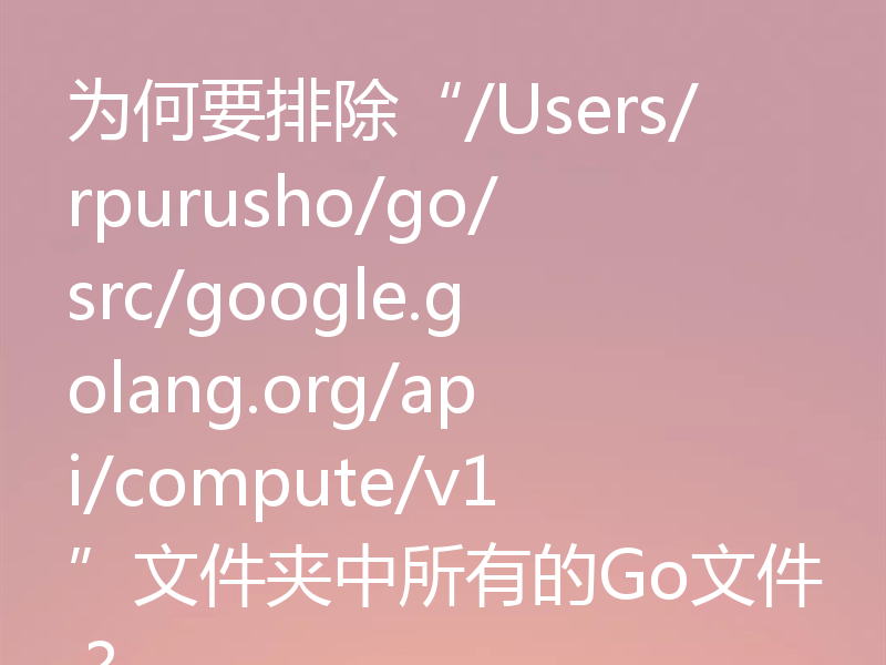 为何要排除“/Users/rpurusho/go/src/google.golang.org/api/compute/v1”文件夹中所有的Go文件?