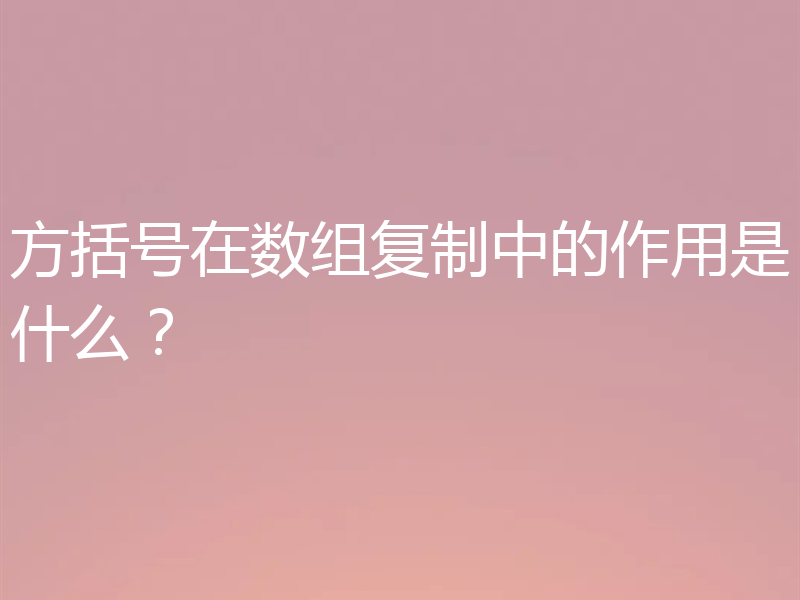 方括号在数组复制中的作用是什么?