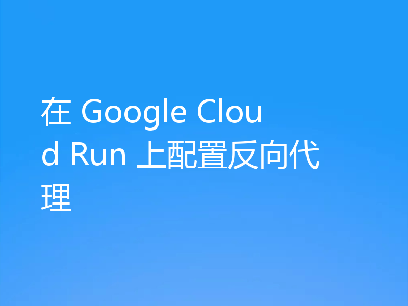 在 Google Cloud Run 上配置反向代理