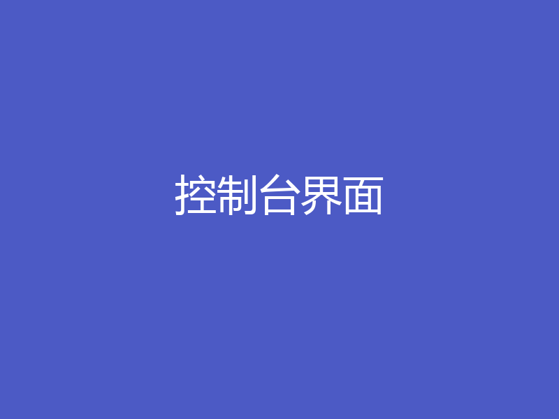 控制台界面