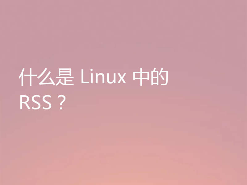 什么是 Linux 中的 RSS?