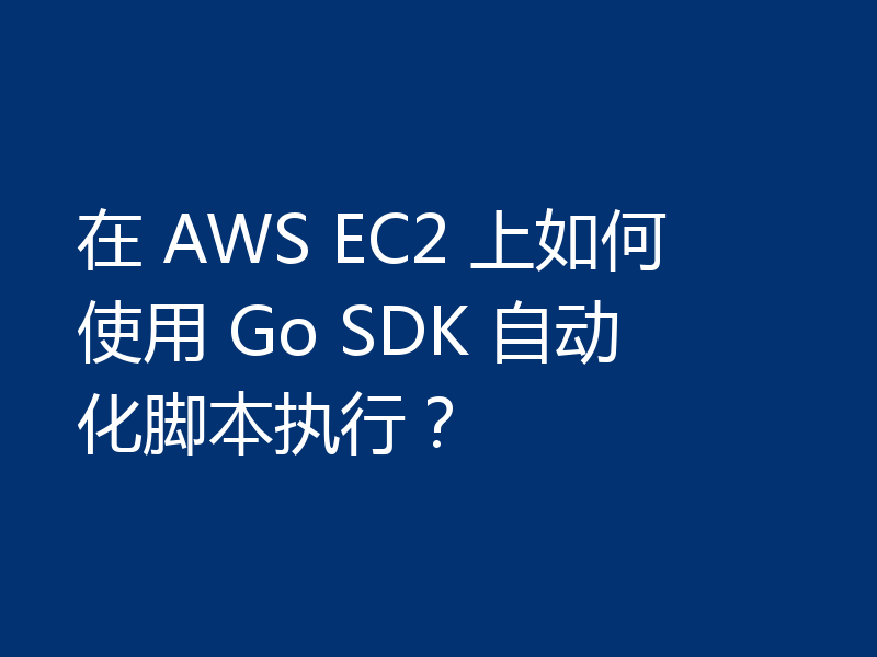 在 AWS EC2 上如何使用 Go SDK 自动化脚本执行?