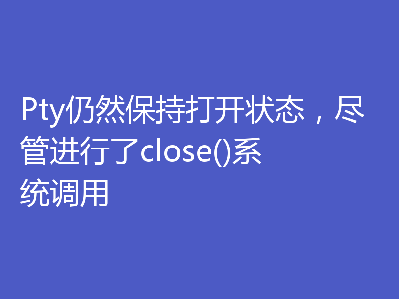 Pty仍然保持打开状态,尽管进行了close()系统调用
