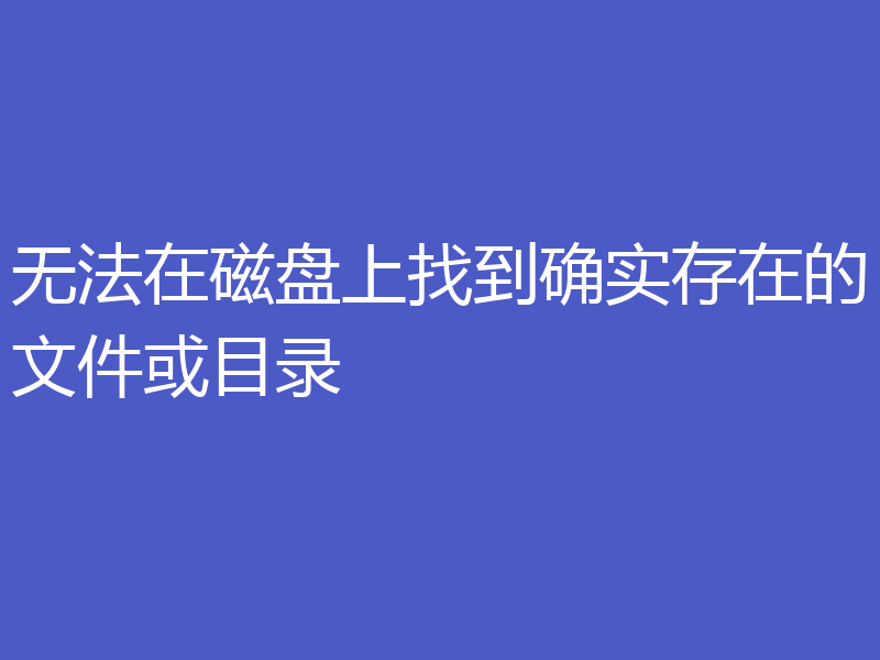 无法在磁盘上找到确实存在的文件或目录