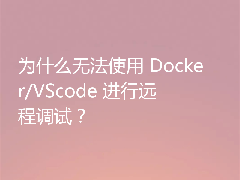 为什么无法使用 Docker/VScode 进行远程调试?