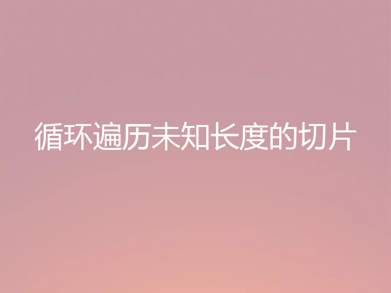 循环遍历未知长度的切片