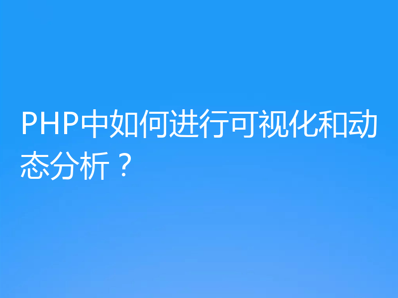 PHP中如何进行可视化和动态分析?
