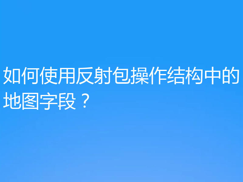 如何使用反射包操作结构中的地图字段?