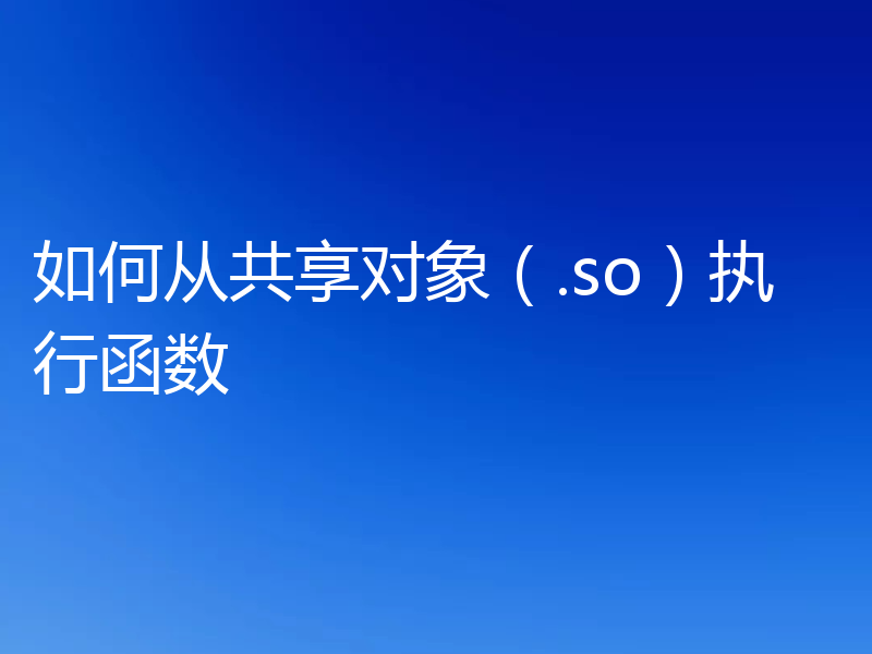 如何从共享对象(.so)执行函数