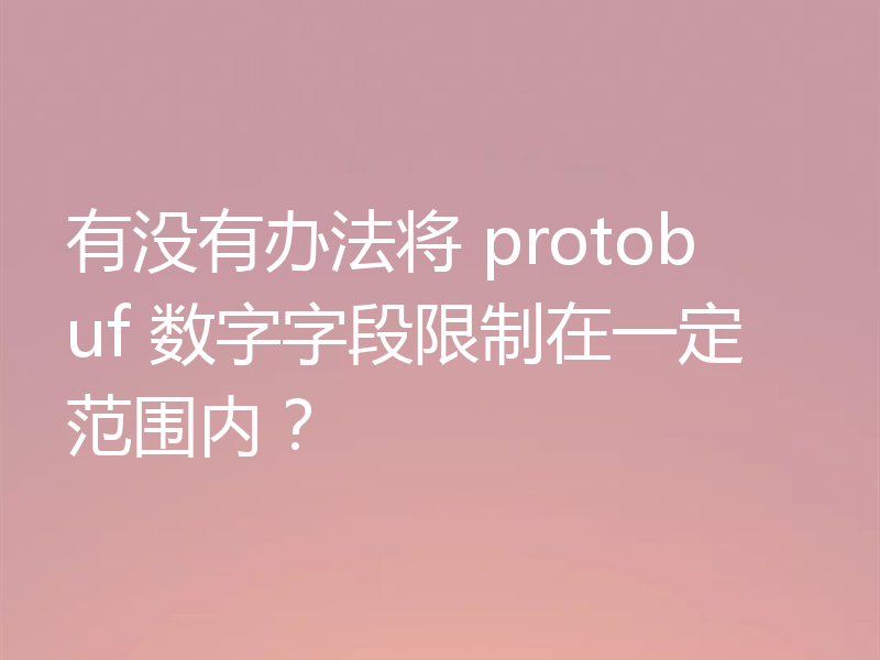 有没有办法将 protobuf 数字字段限制在一定范围内?