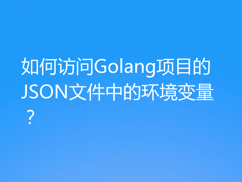 如何访问Golang项目的JSON文件中的环境变量?