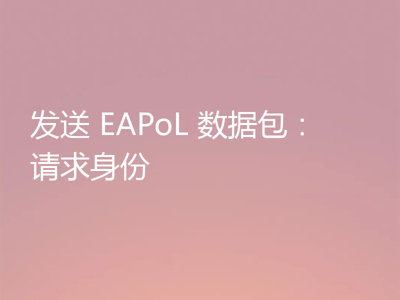发送 EAPoL 数据包:请求身份