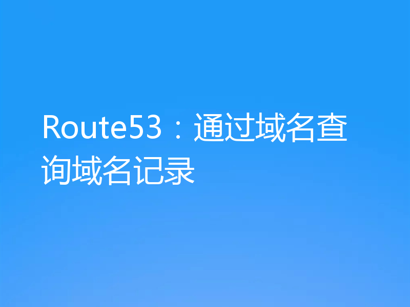 Route53:通过域名查询域名记录