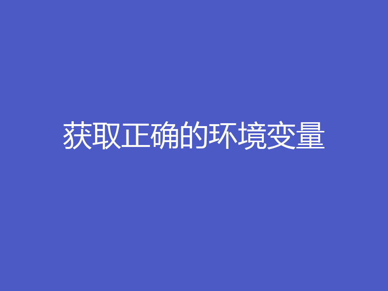 获取正确的环境变量