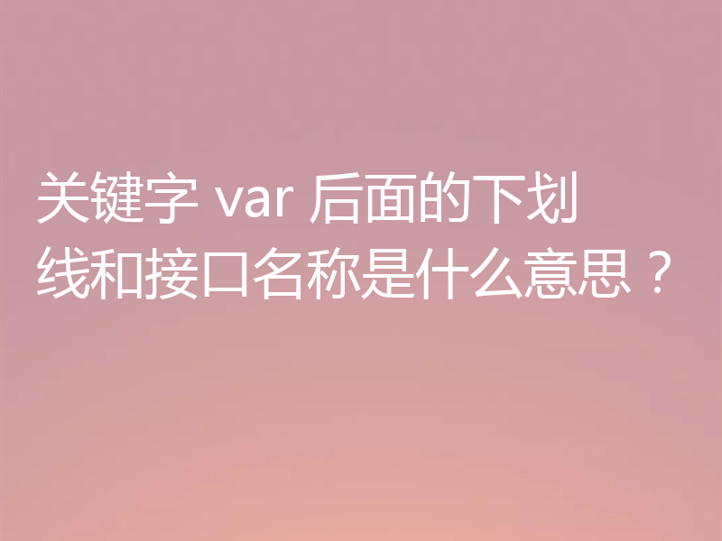 关键字 var 后面的下划线和接口名称是什么意思？