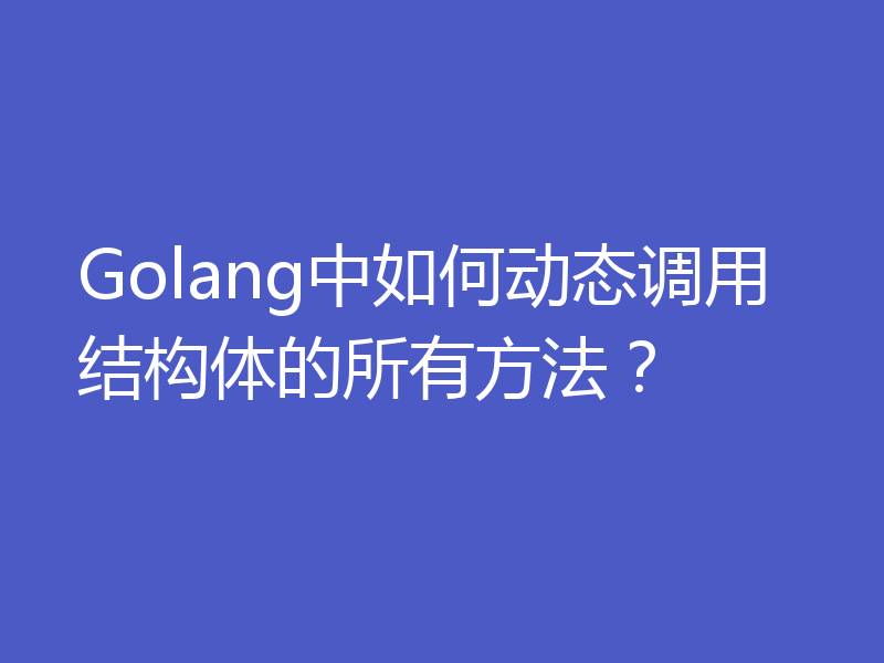 Golang中如何动态调用结构体的所有方法?