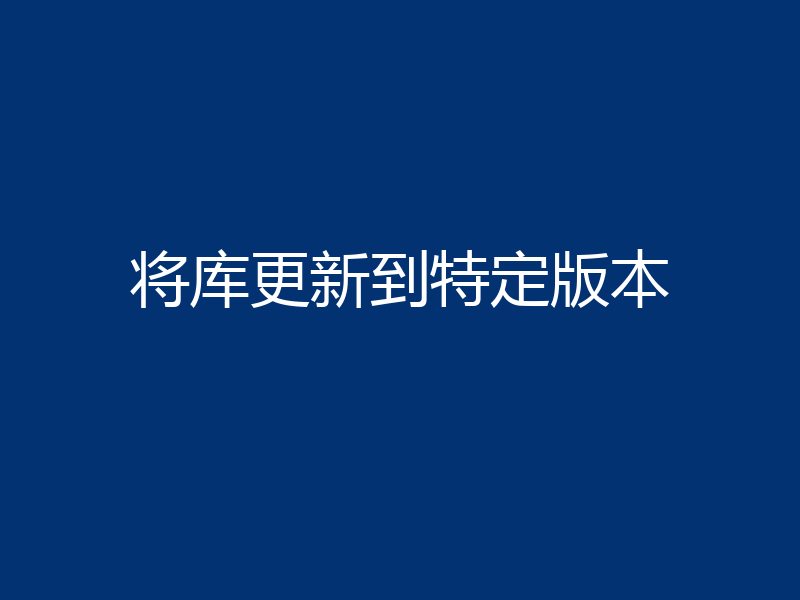 将库更新到特定版本