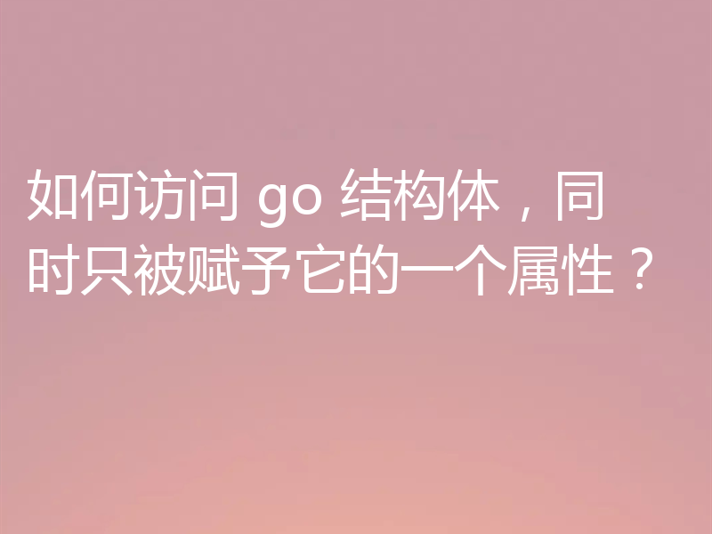 如何访问 go 结构体,同时只被赋予它的一个属性?