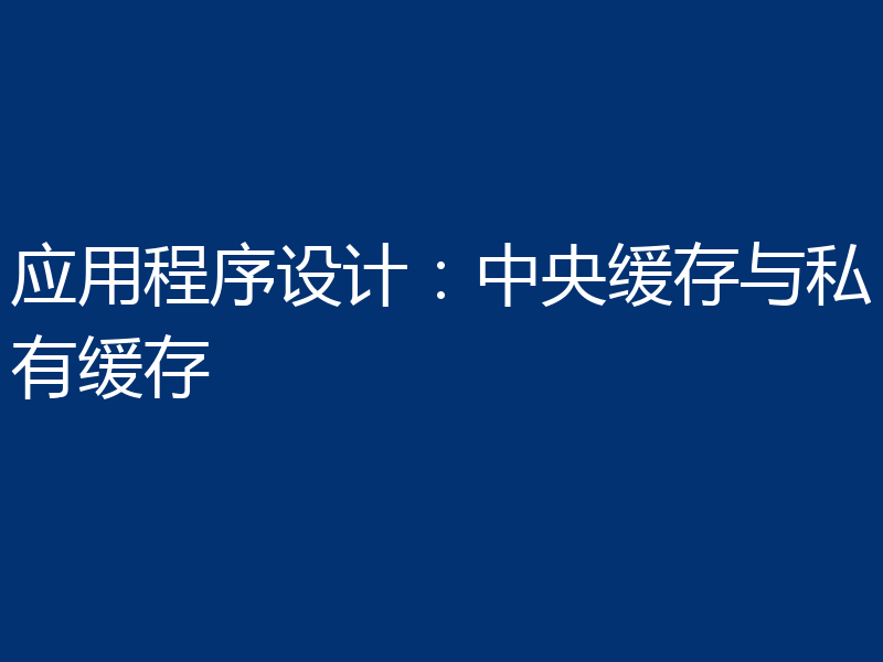 应用程序设计:中央缓存与私有缓存