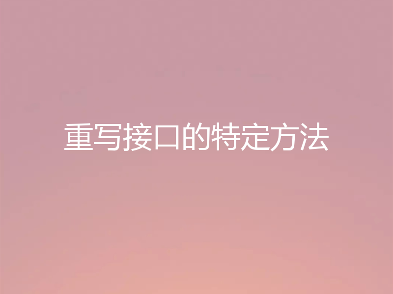 重写接口的特定方法