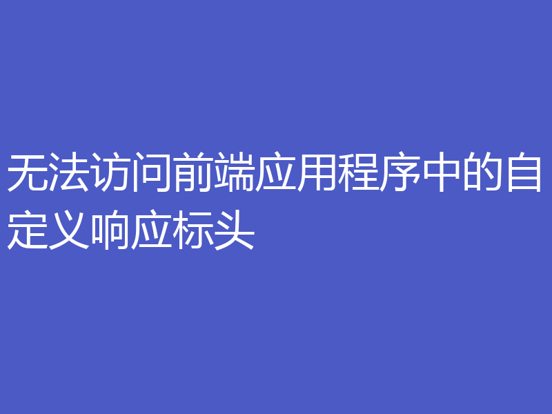无法访问前端应用程序中的自定义响应标头