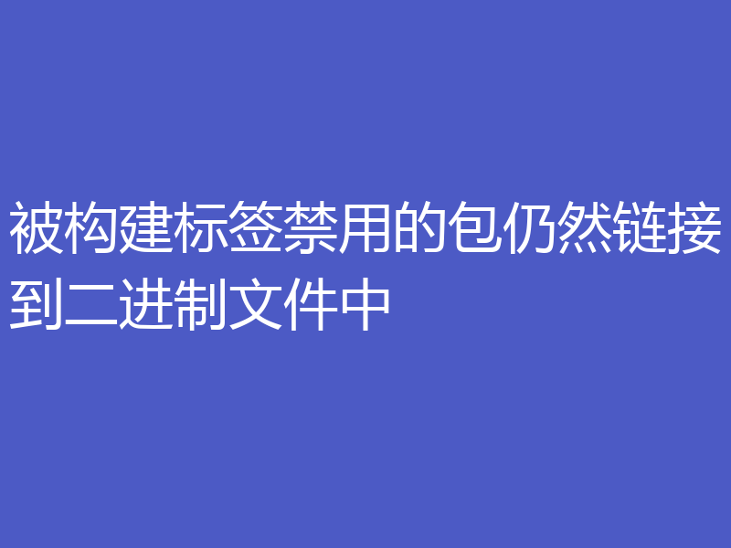 被构建标签禁用的包仍然链接到二进制文件中