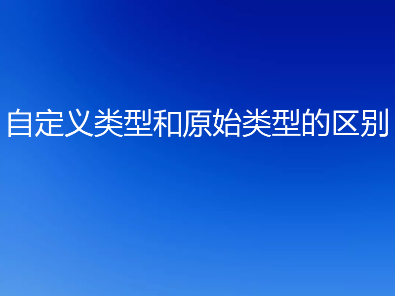 自定义类型和原始类型的区别