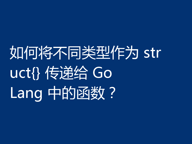如何将不同类型作为 struct{} 传递给 GoLang 中的函数?