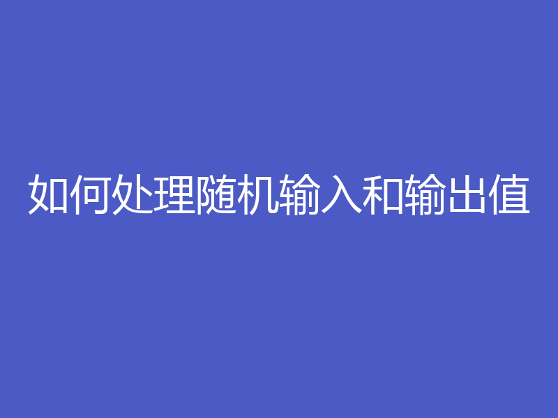 如何处理随机输入和输出值