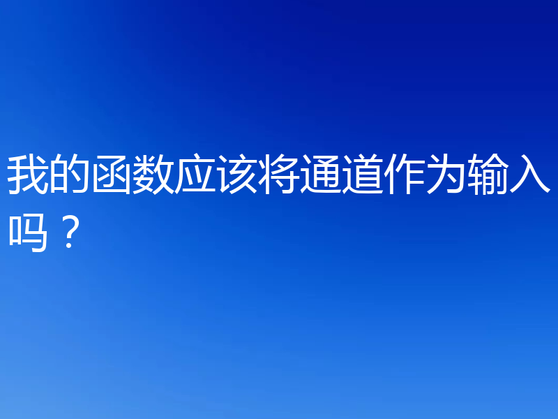 我的函数应该将通道作为输入吗?