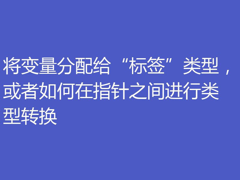 将变量分配给“标签”类型,或者如何在指针之间进行类型转换