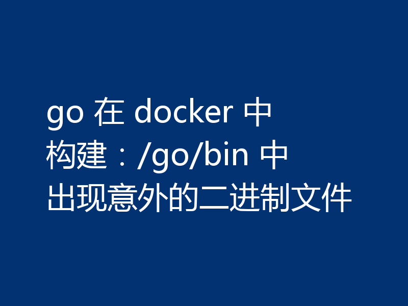 go 在 docker 中构建：/go/bin 中出现意外的二进制文件