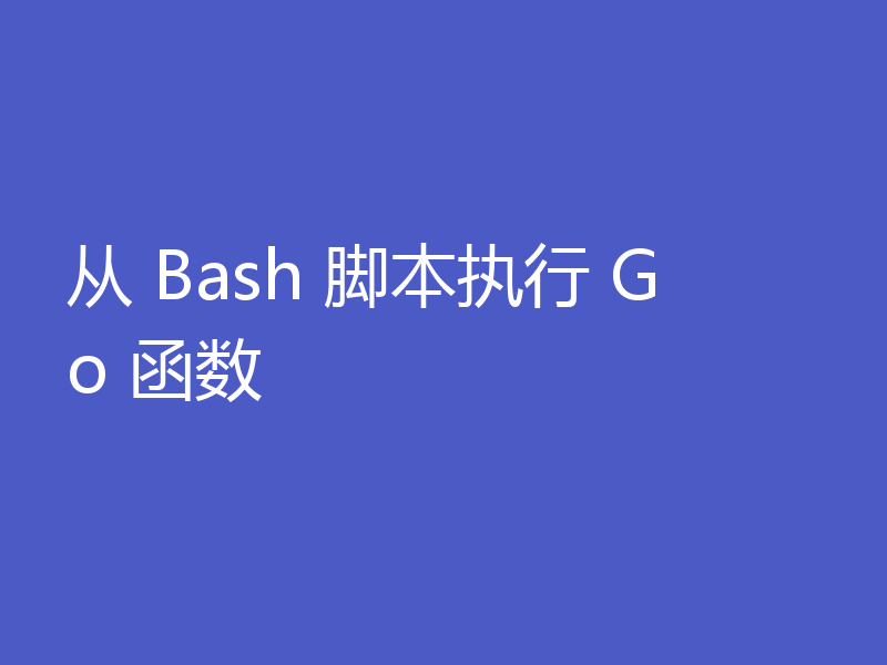 从 Bash 脚本执行 Go 函数