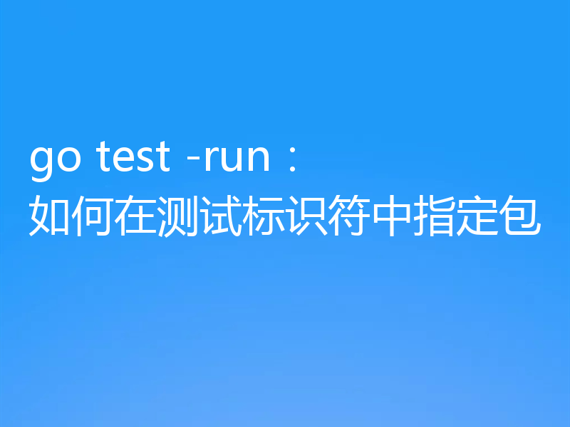 go test -run:如何在测试标识符中指定包