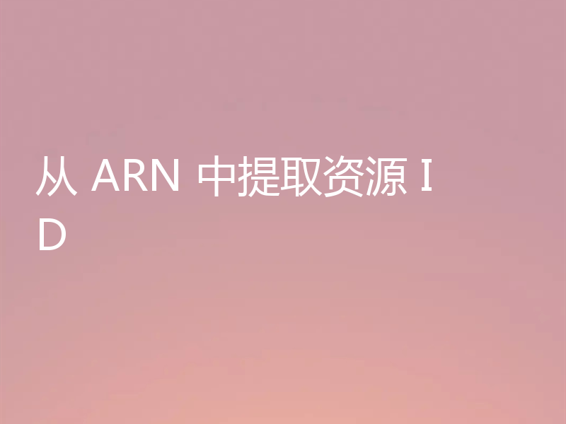 从 ARN 中提取资源 ID