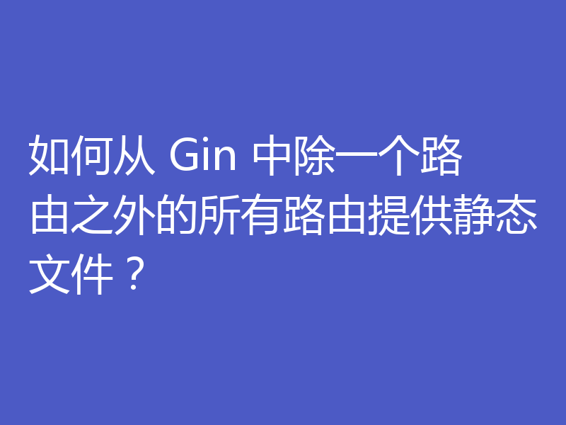 如何从 Gin 中除一个路由之外的所有路由提供静态文件？