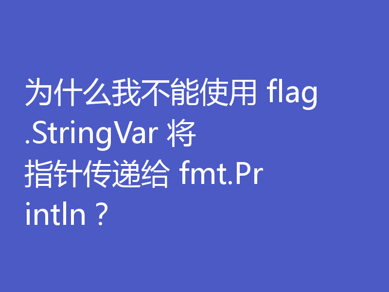 为什么我不能使用 flag.StringVar 将指针传递给 fmt.Println?