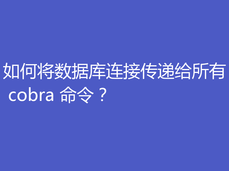 如何将数据库连接传递给所有 cobra 命令?